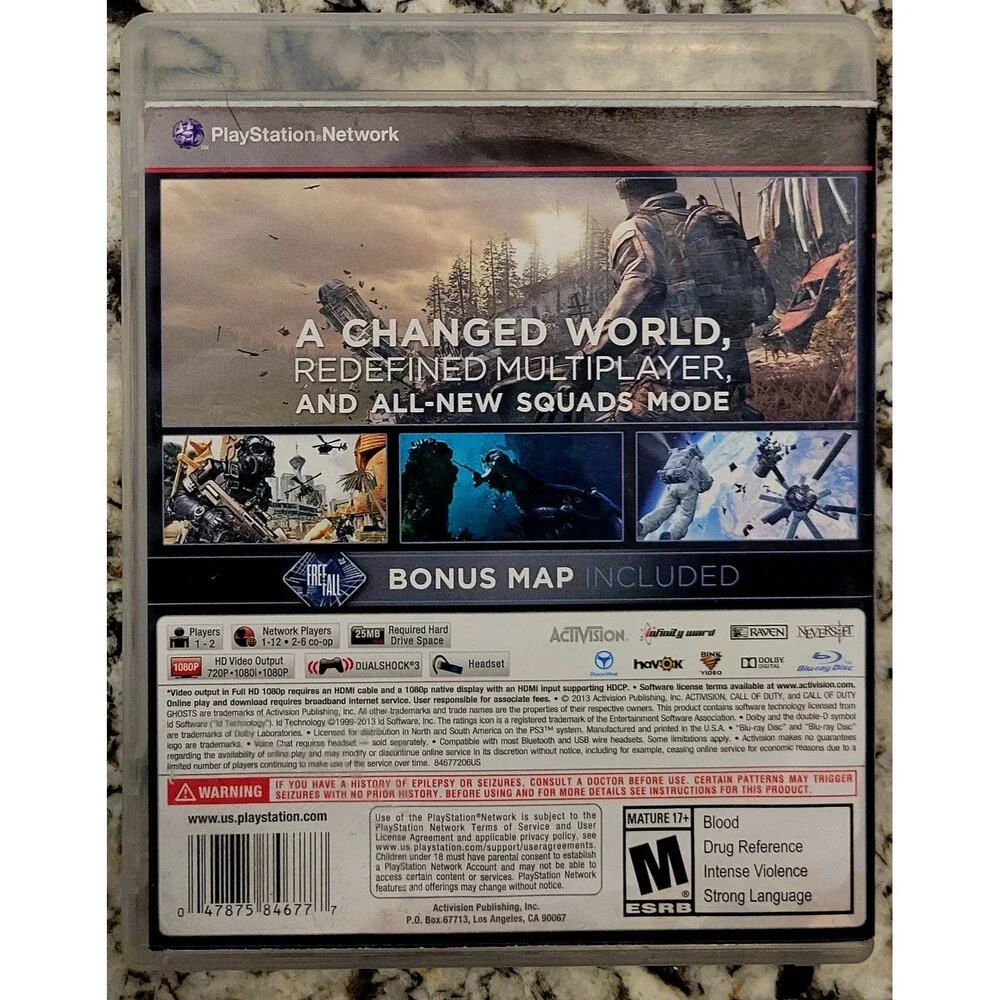 Call Of Duty:Ghosts (Sony PlayStation 3 PS3) Complete/Tested/Fast Next Day Ship